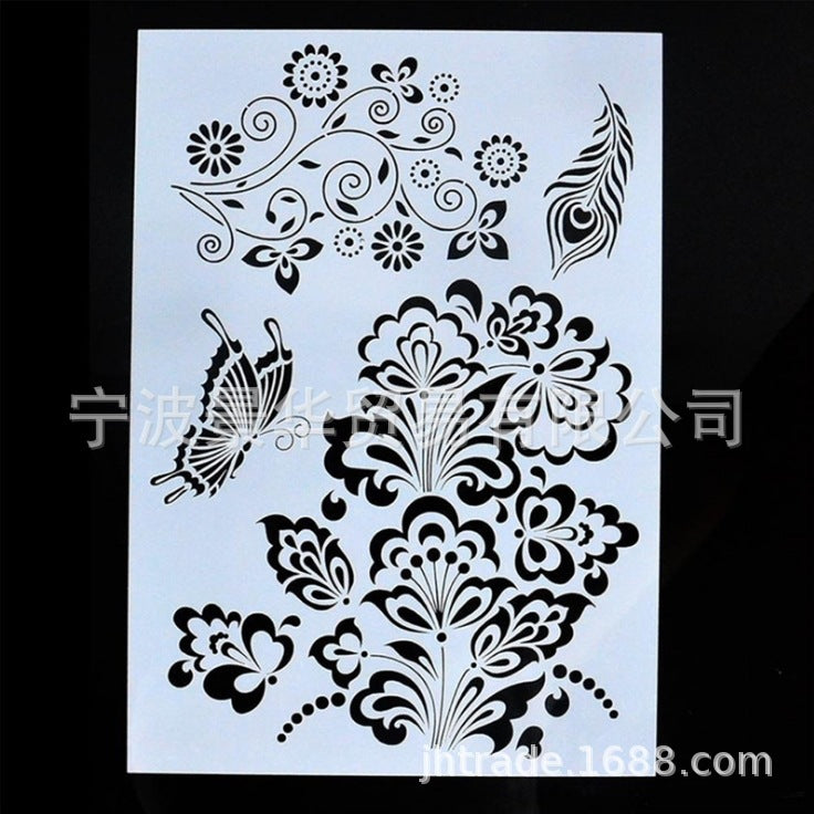 Plastic Stencil Template – Butterfly, Tree, Leaf, and Flower Spray Design, 6 Options - ViktaShop