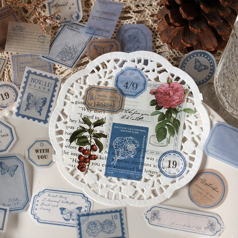 Retro Paper Sticker Pack – Border Label Bill Decoration Stickers, 4 Options - ViktaShop