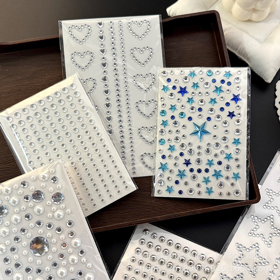 Love Star Rhinestone Stickers – 3D Heart & Bow, Girl Face Decoration - ViktaShop