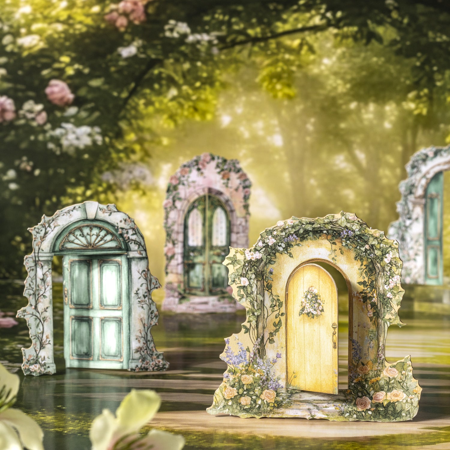 Landscaping Hard Card, Powder Love Door, 10 Pcs - ViktaShop