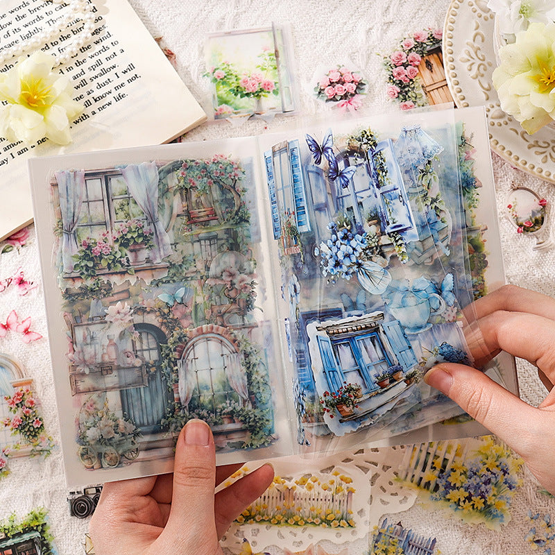 Cross-border PET Sticker Sheet Glazed Tile House - ViktaShop