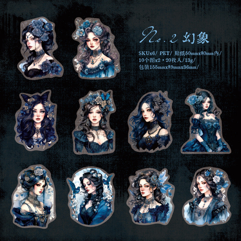 Mysterious Side Series PET Stickers, 6 Options - ViktaShop