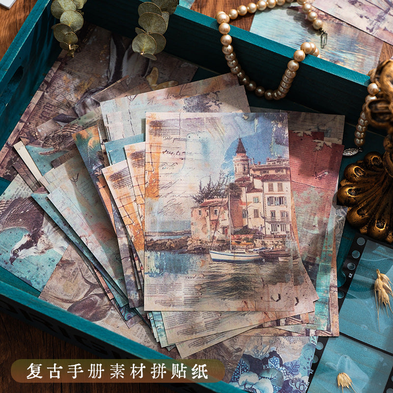 Sunset Forest Collage Decoration Material Paper, 10 Pcs - ViktaShop