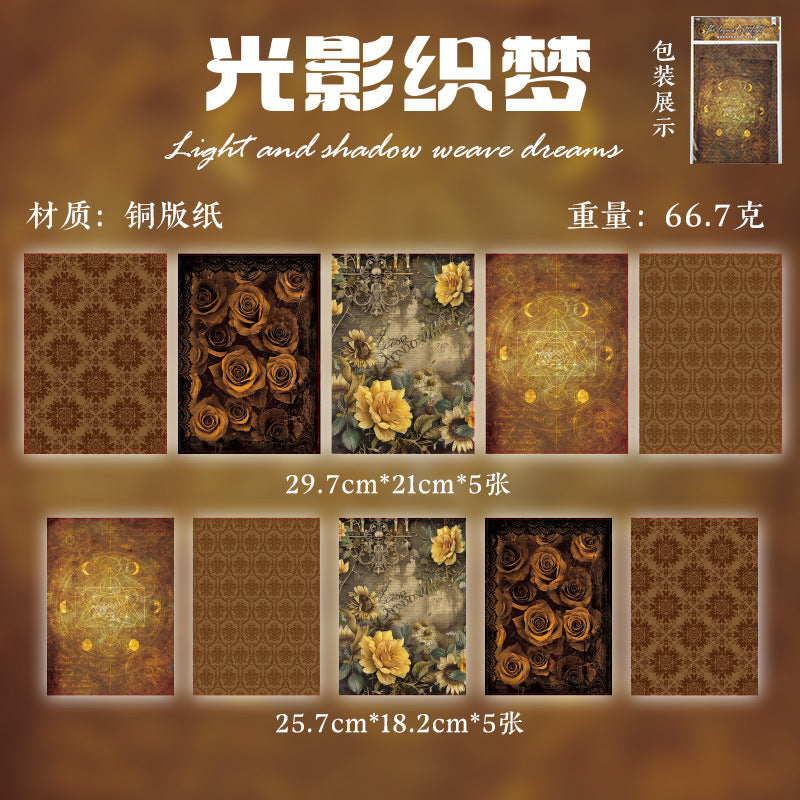 Twilight Legend Series Retro Paper DIY Decoration Backing, 4 Options - ViktaShop