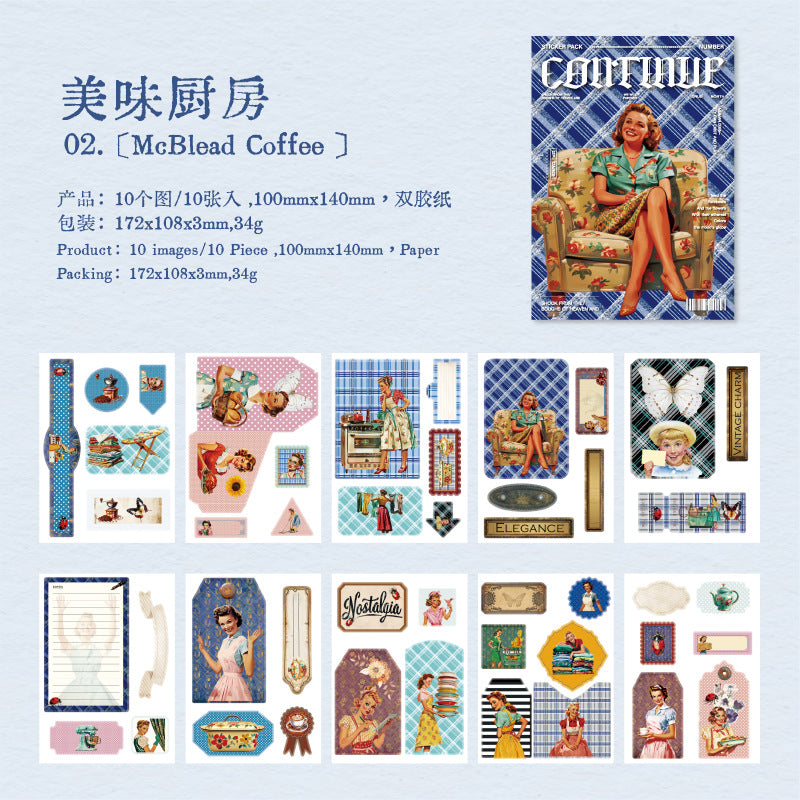 American Retro Die-Cut Stickers, 6 Options - ViktaShop