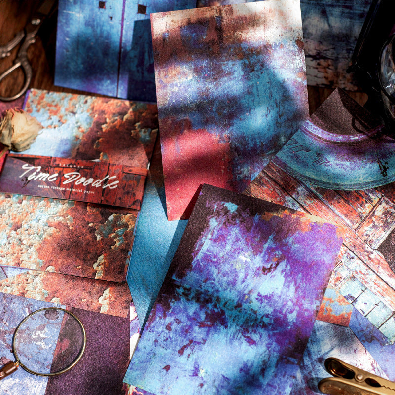 Time Graffiti Series Retro Mottled Paper Stickers, 30 Pcs - ViktaShop
