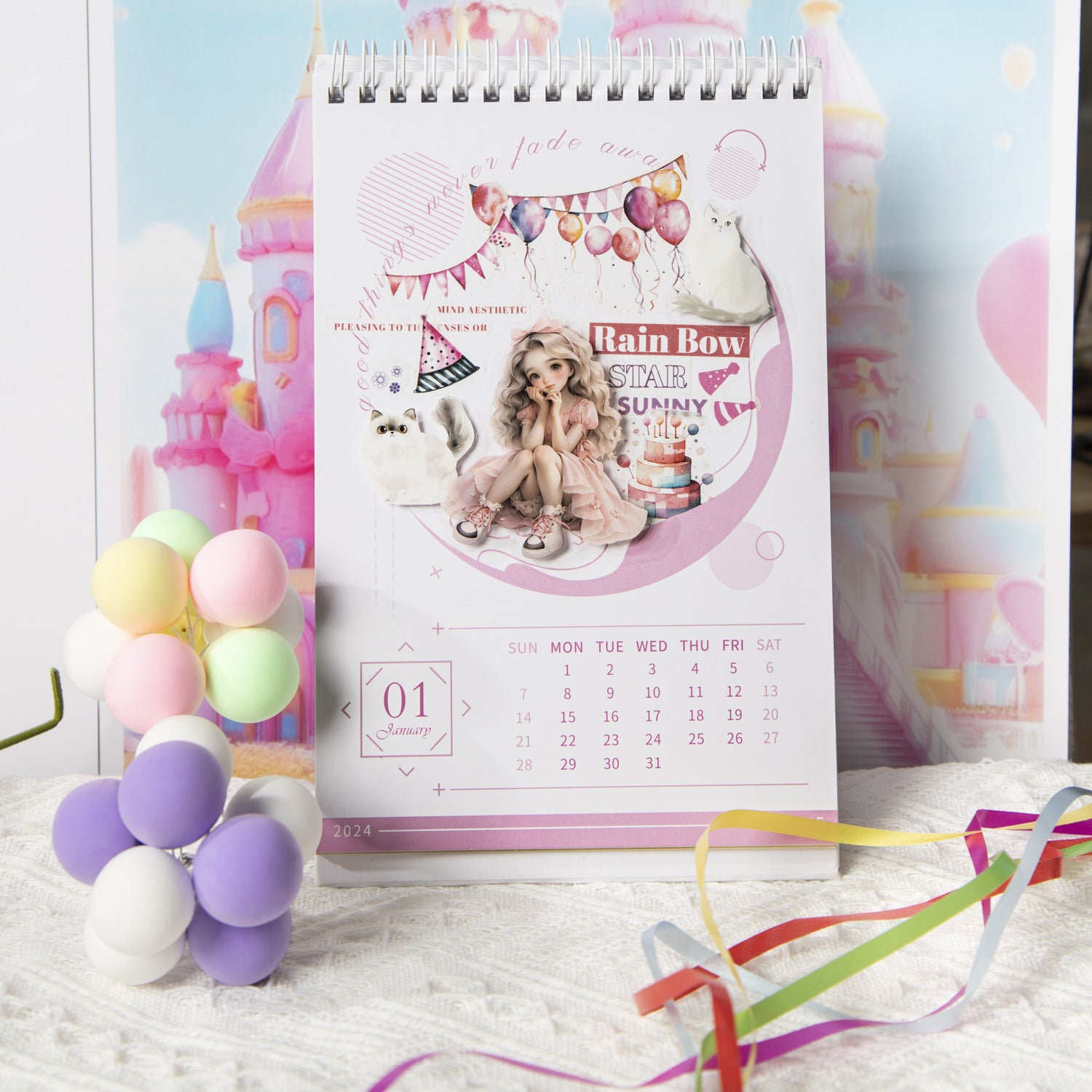 Film Die-cut Stickers - Girl & Cat Retro Series, 2 Options - ViktaShop