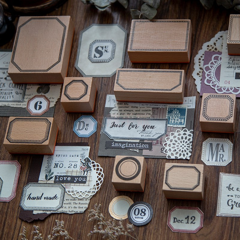 Wooden Stamp – Round & Square Frame Seal, 3 Options - ViktaShop