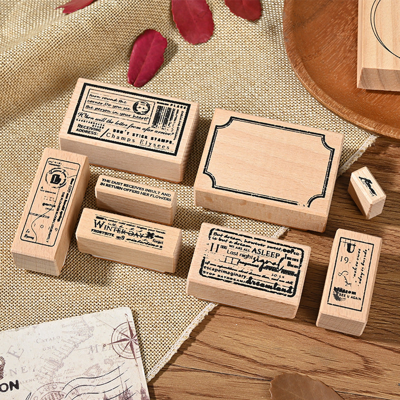 Vintage Wooden Postmark Seal – Flowers & Plants Stamp, 7 Options - ViktaShop