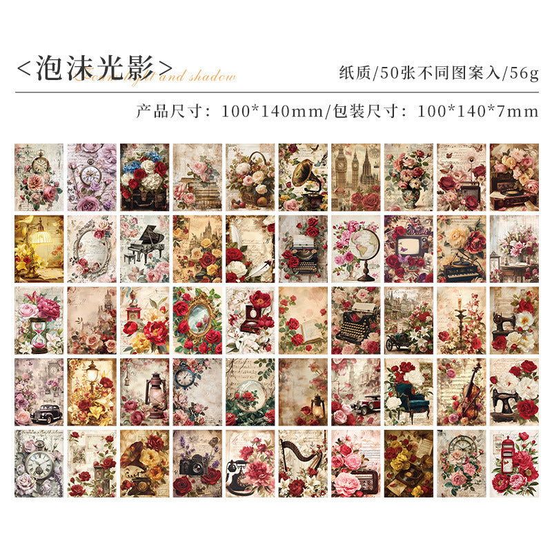 Retro Material Paper - Non-Sticky Collage Sheets - ViktaShop