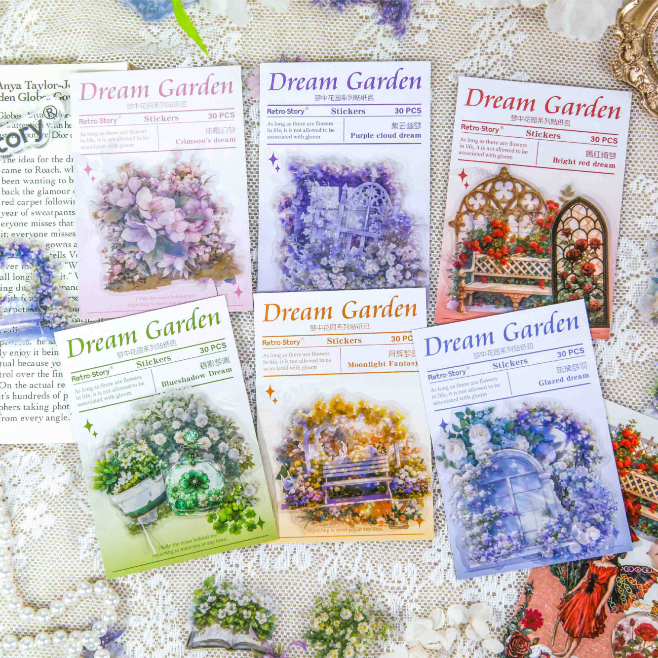 Dream Garden Flower Sticker Pack – 30 Pcs - ViktaShop