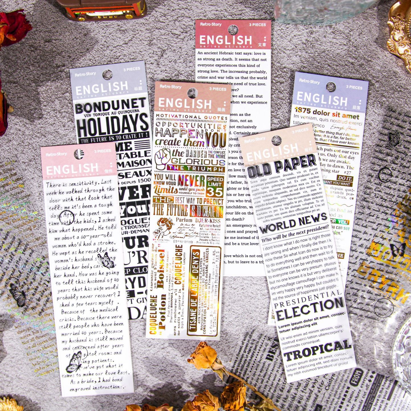 PET Stickers European Style for Decoration DIY - ViktaShop