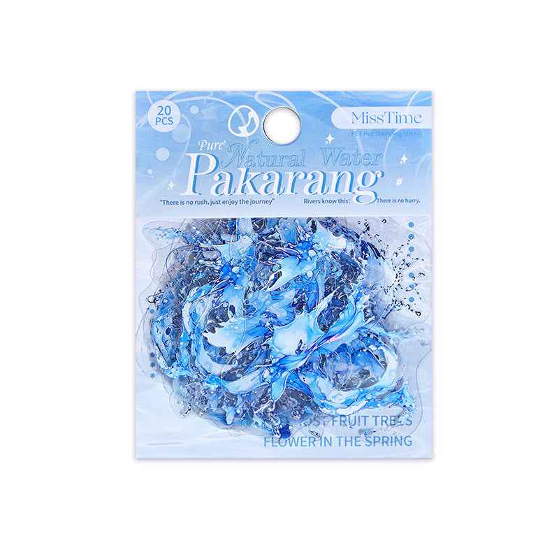 Natural Water Series PET Stickers - 20 Pcs