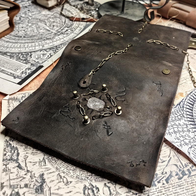 Magic Theme Notebook – Retro Handmade Cowhide Journal - ViktaShop