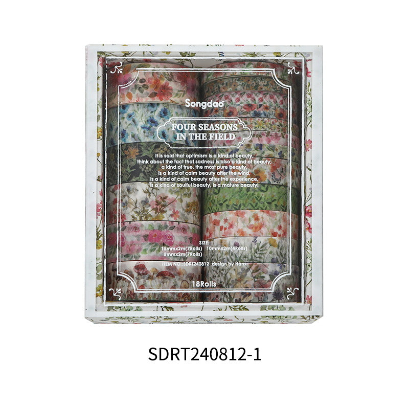 Four Seasons Series – Flower Elements Paper Tape Set, 18 Rolls - ViktaShop