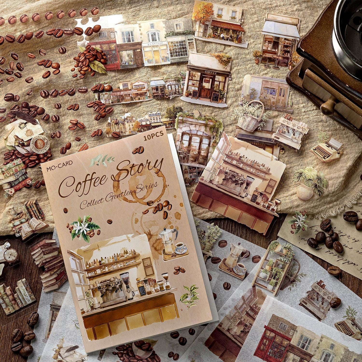 Romantic Art Handbook Decorative Stickers, 10 Pcs - ViktaShop