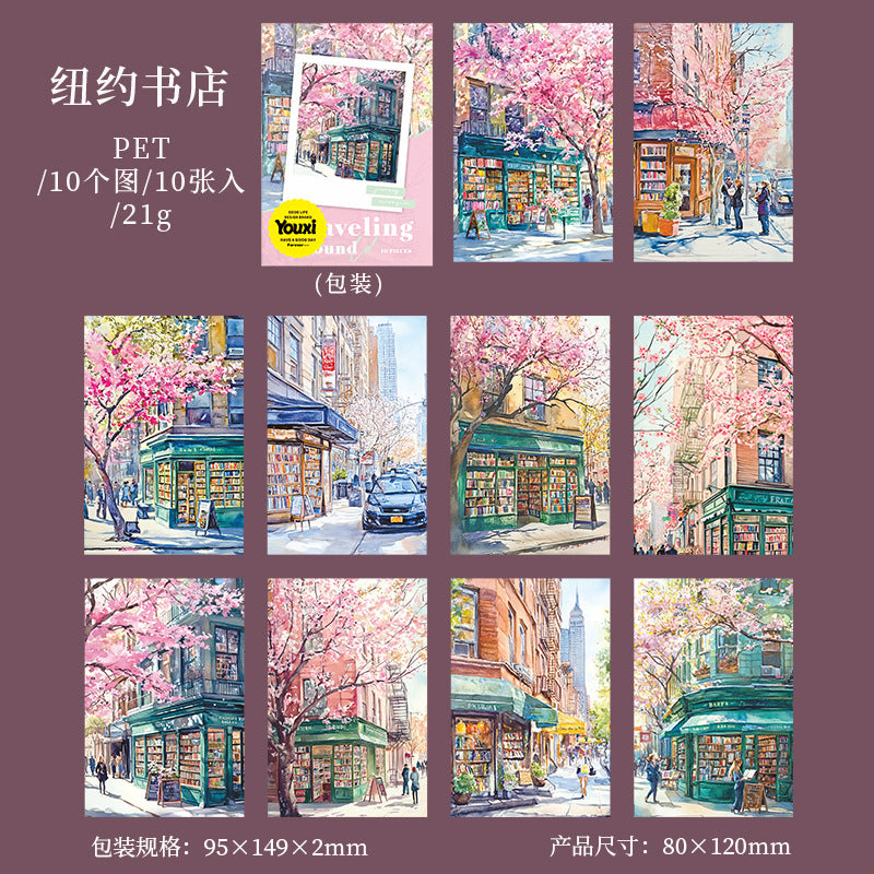 Travel Around the World Series Washi Sticker, 6 Pcs - ViktaShop