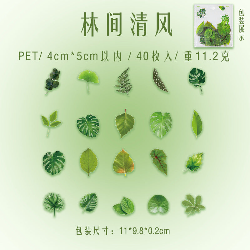 Leaf Theme Simulation Sticker – DIY Hand Account, 4 Options - ViktaShop