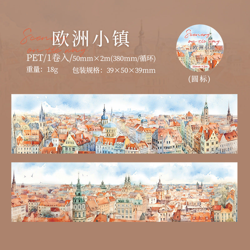 Scenery Series, City Travel Landscaping Washi Tape, 2m - ViktaShop