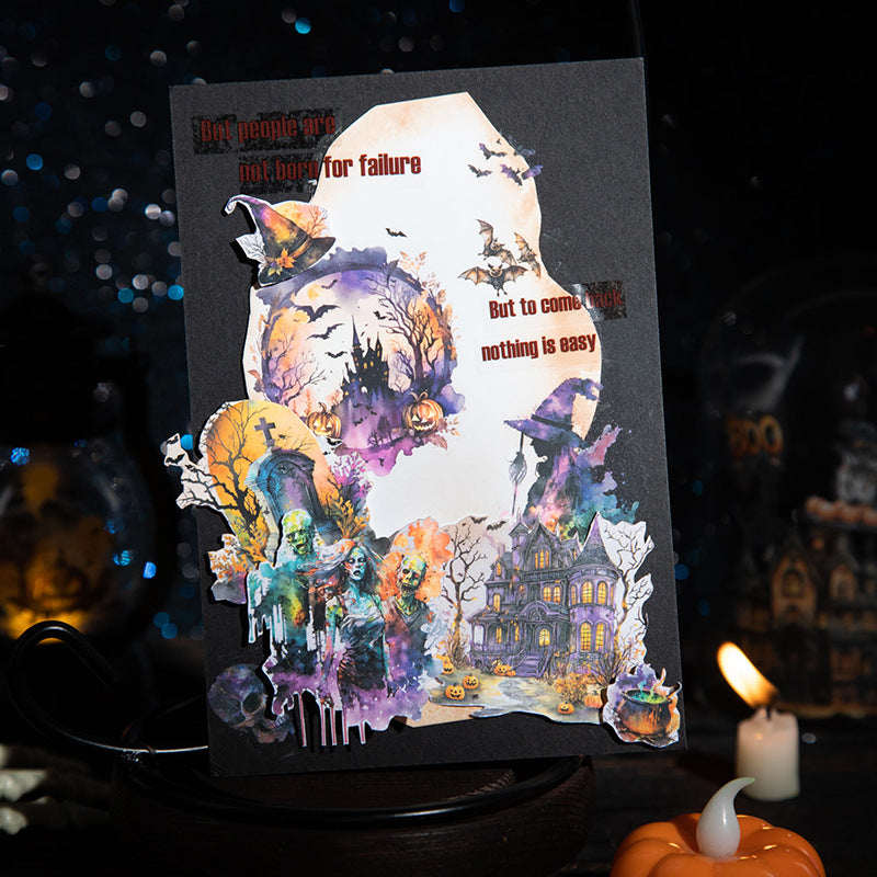 Dark Gothic Wind Transfer Sticker – Gothic Besieged City Series, 5 Pcs - ViktaShop