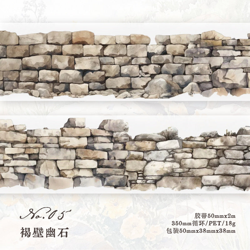 Twilight PET Tape - Green Wild Flower Wall Series, 2m - ViktaShop