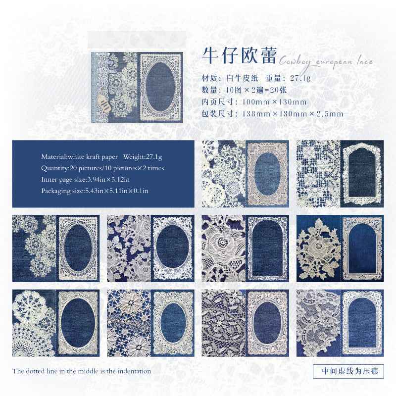 Paper Lace Note Material Paper – 20 Sheets