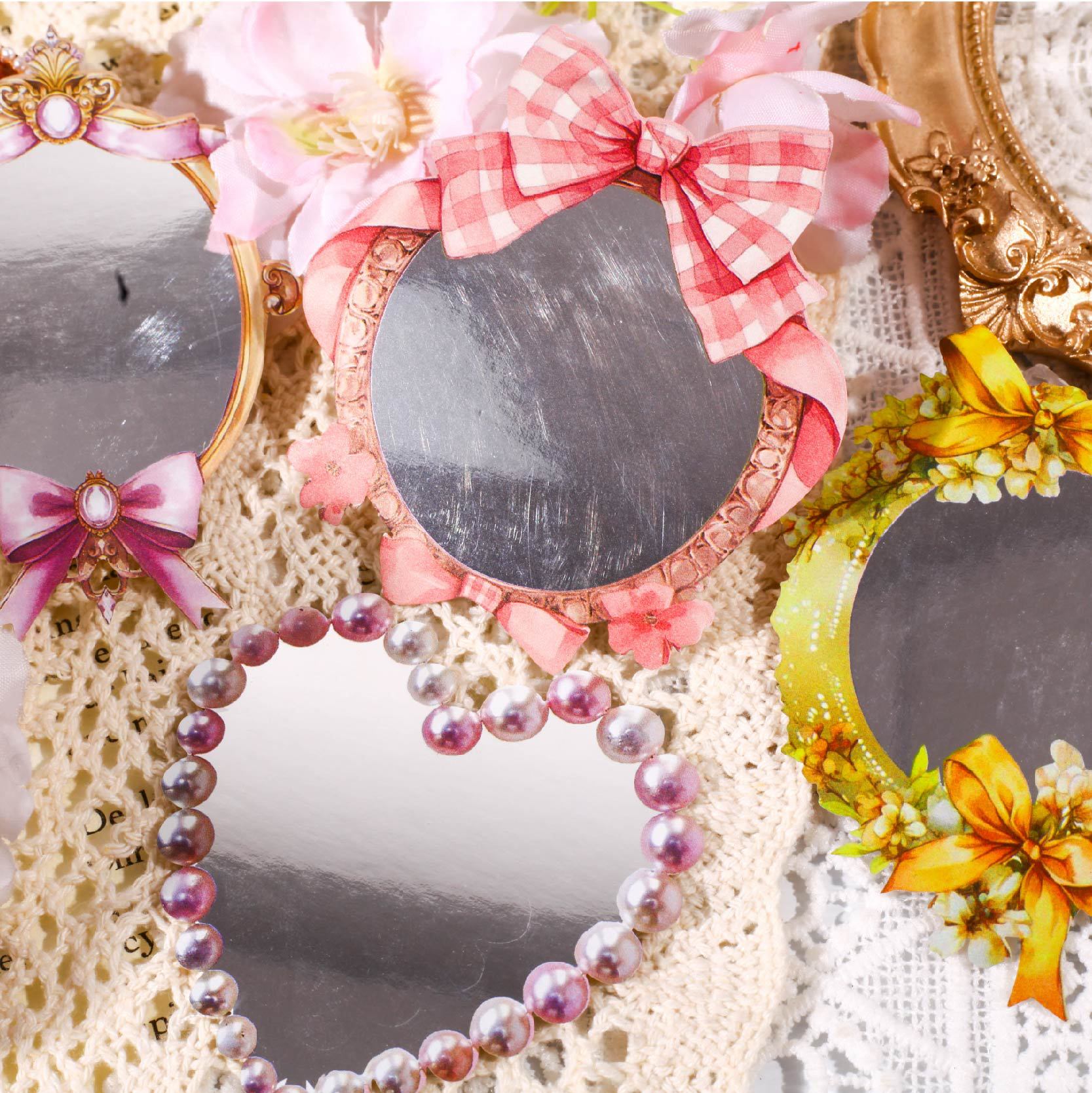 Glazed Mirror Series Notes - Alice's Mirror & More - 6 pcs - ViktaShop