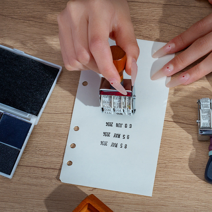 Retro Date Roller Seal – Adjustable Year Month Day DIY Stamp, 2 Options - ViktaShop
