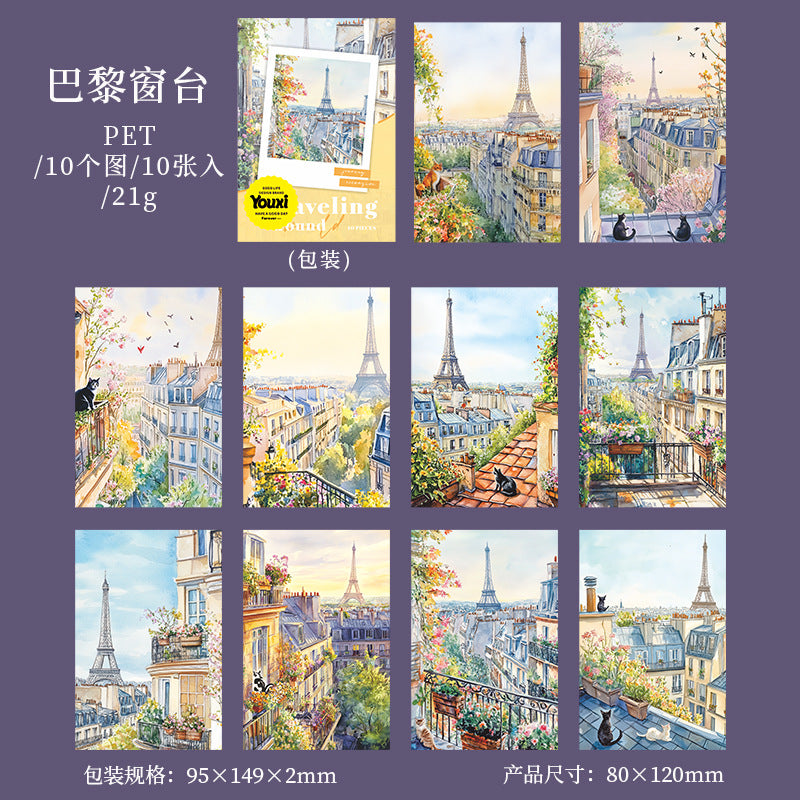 Travel Around the World Series Washi Sticker, 6 Pcs - ViktaShop