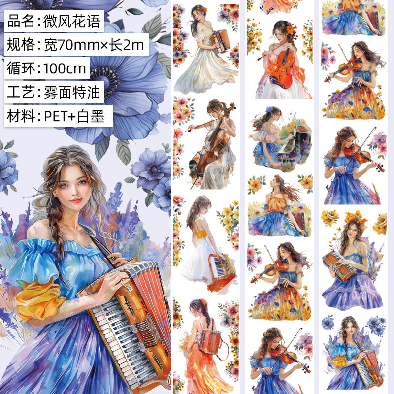 Fantasy Fairy Tale PET Tape - Collage Sticker Roll for Decoration, 2m - ViktaShop