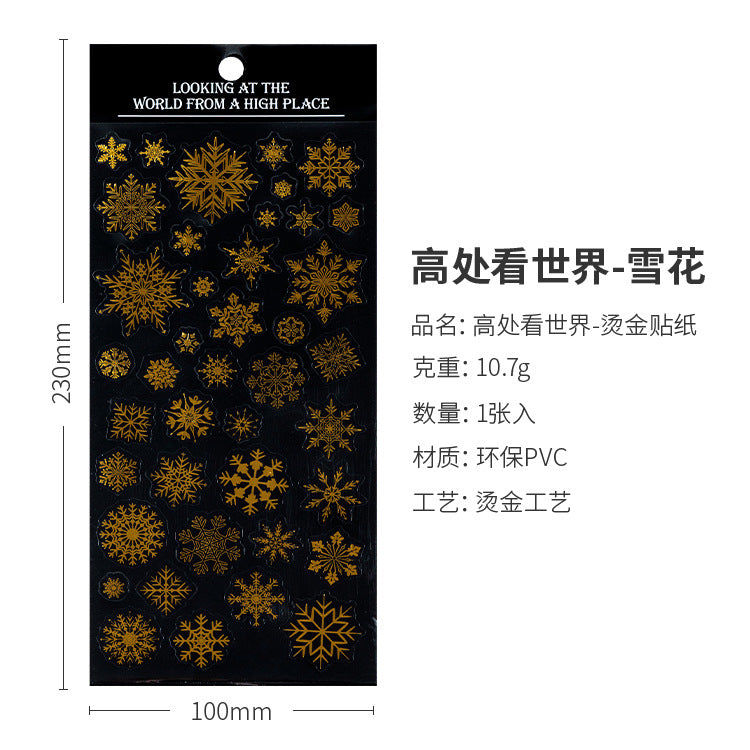 Tichen Gilded Snowflake & Star Stickers - 8 Designs - ViktaShop