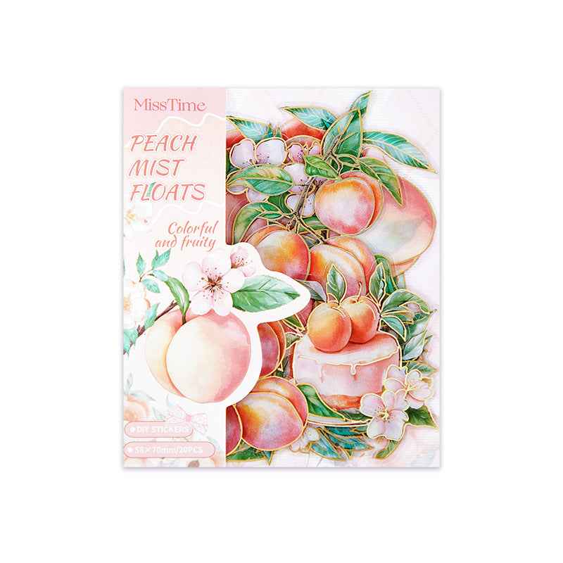 Fruit Series PET Gold Stickers - 20 Pcs