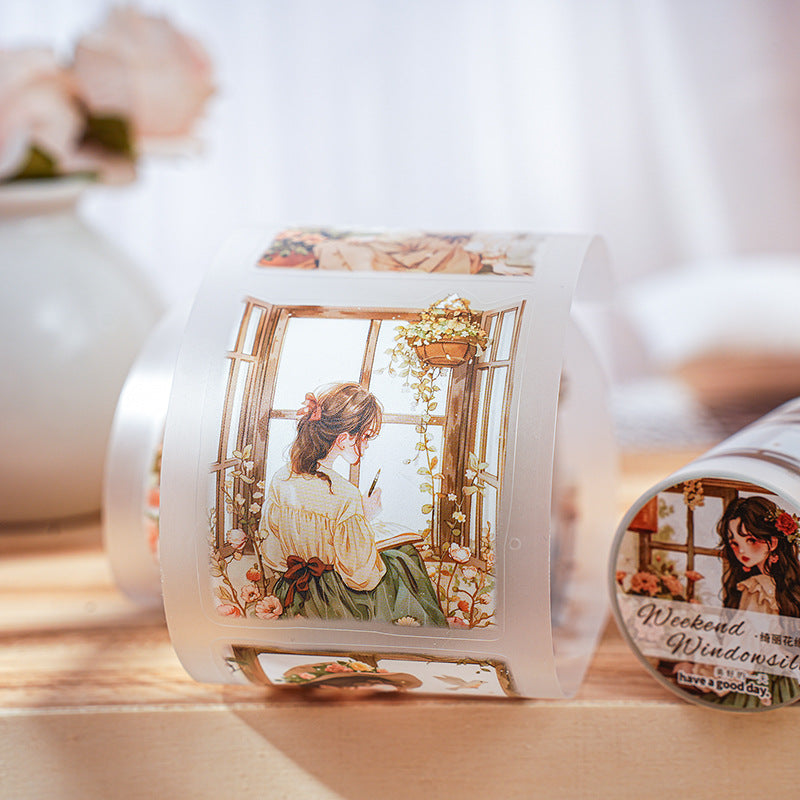 PET Tape Weekend Windowsill Series Girls, 2m - ViktaShop