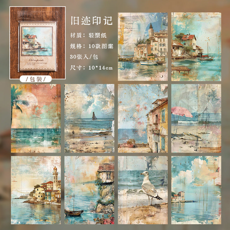 Sunset Forest Collage Decoration Material Paper, 10 Pcs - ViktaShop