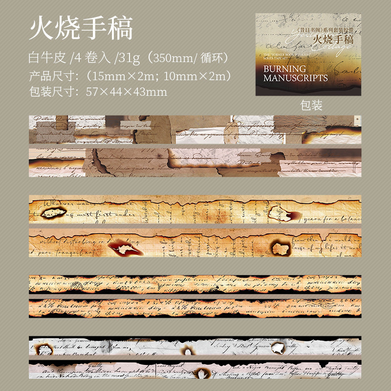 Former Book Pavilion Series – Retro Hand Account DIY Washi Tape, 2m - ViktaShop