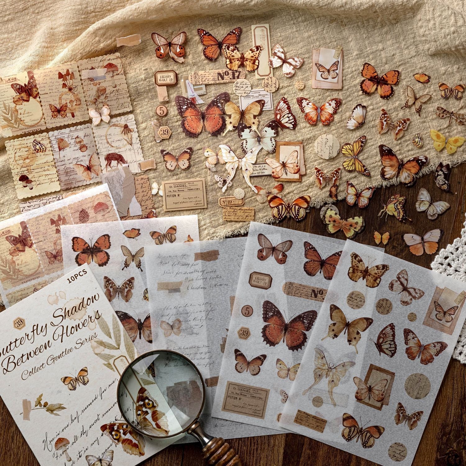 Romantic Art Handbook Decorative Stickers, 10 Pcs - ViktaShop