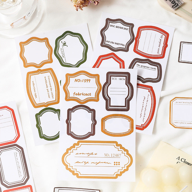 Pegatinas troqueladas con borde retro transfronterizo