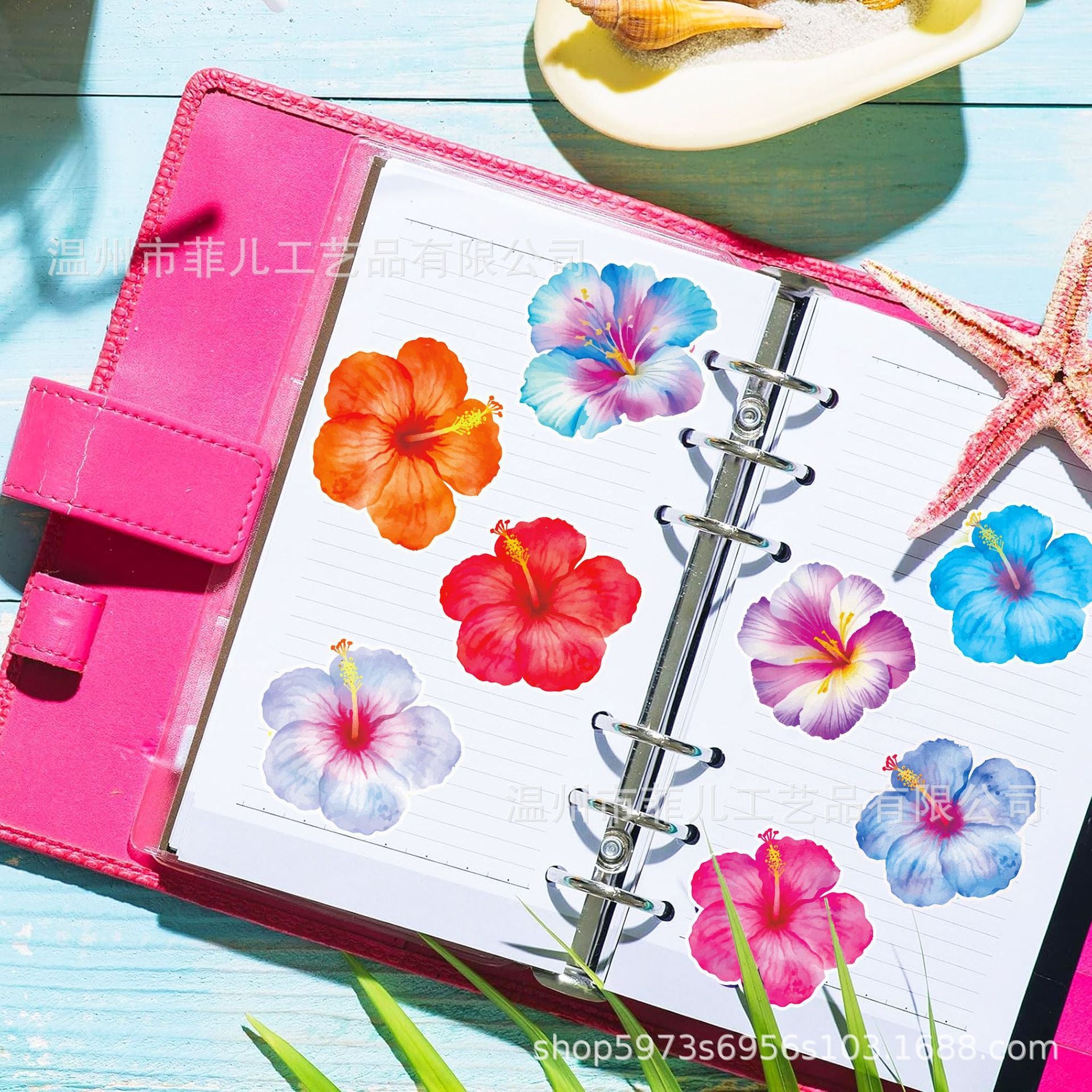 Hibiscus Flower Sticky Notes - Hawaiian Theme Special Shaped Stationery - ViktaShop