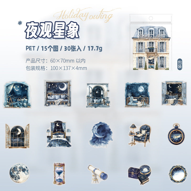 Holiday Travel PET Stickers, 6 Options - ViktaShop