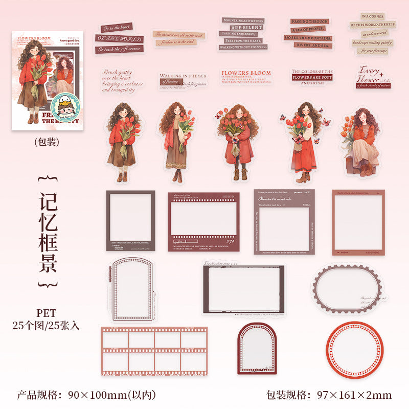 Sticker Bag – Freeze Frame Beautiful Series Retro Character Border, 6 Options - ViktaShop