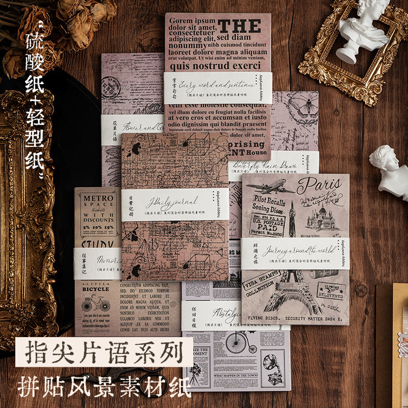 Fingertip Phrase Kraft Paper Set – Collage & Envelope Backing Paper, 8 Options - ViktaShop