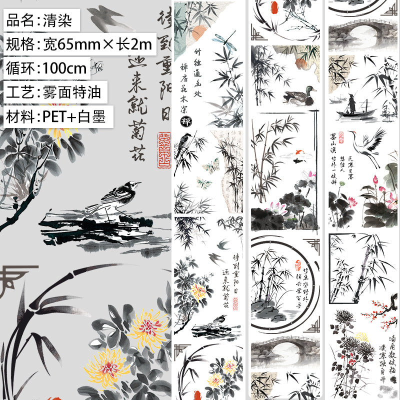 Retro Flower Hand Account Tape – Antique Material, PET Tape - 2m - ViktaShop