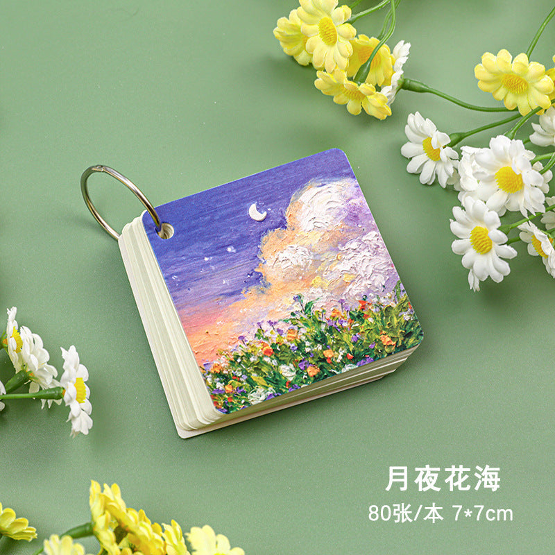 Oil Painting Scenery Loose-Leaf Notepad with Iron Ring, 4 Options - ViktaShop