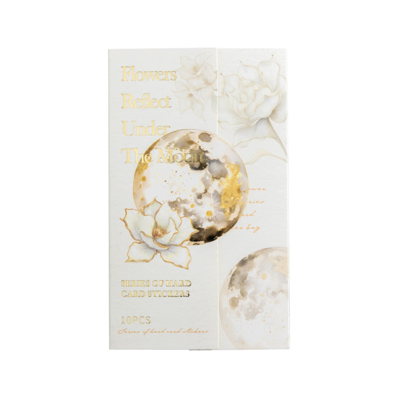 Hard Card Flower Stickers – Moon Flower Series, 6 Options - ViktaShop