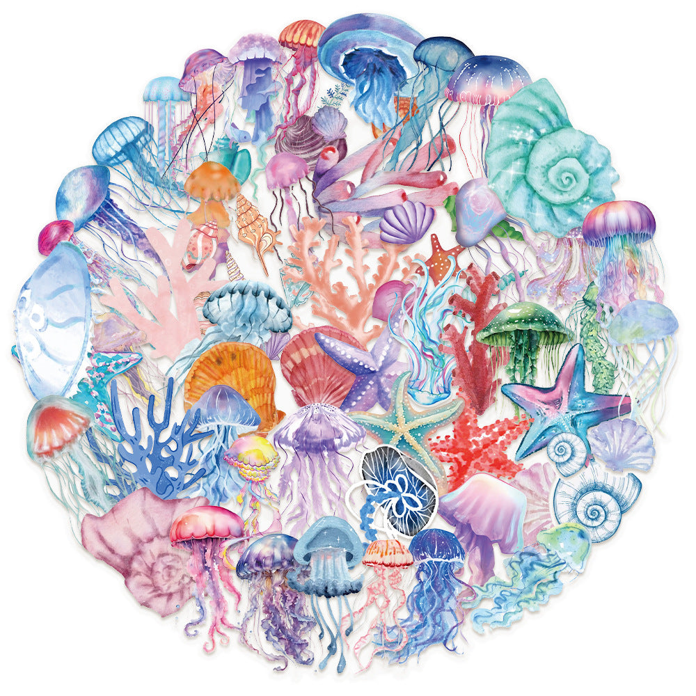 Tropical Fish Stickers – Decorative Stickers, 50 Pcs - ViktaShop