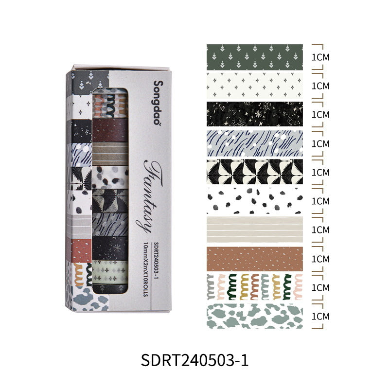 Fantasy Series & Paper Tape Suit, Retro Style, 10 Rolls - ViktaShop
