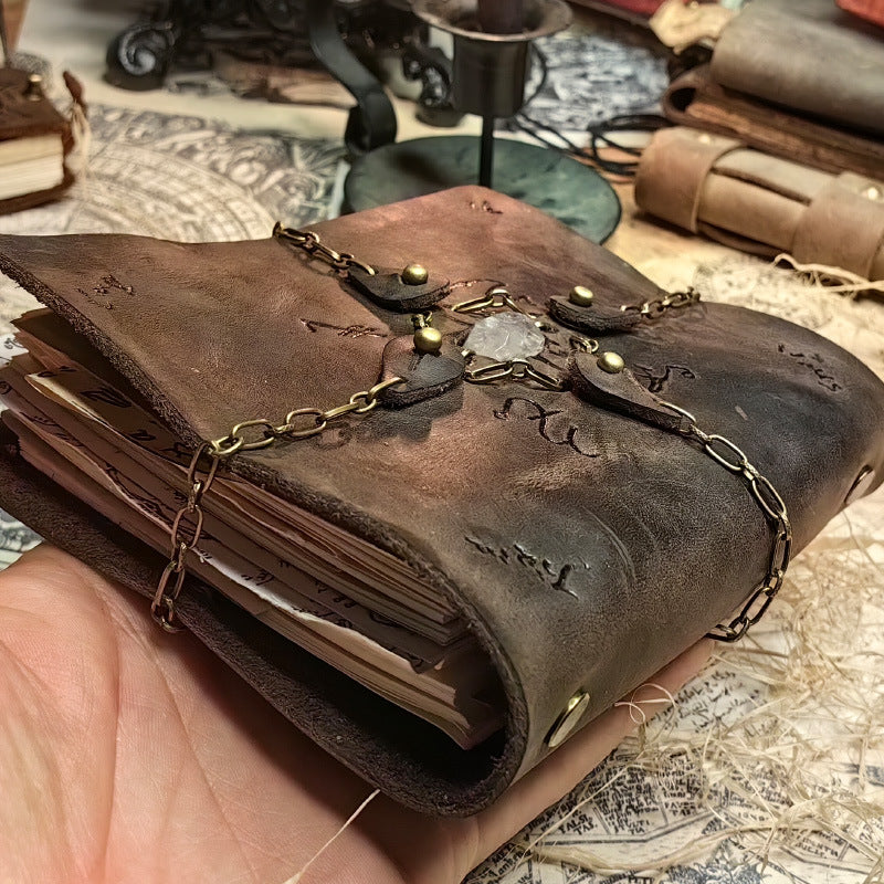 Magic Theme Notebook – Retro Handmade Cowhide Journal - ViktaShop