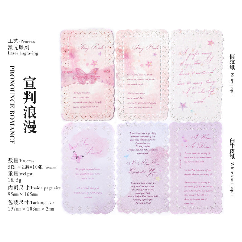 Paper Hollow Lace - Love Words Series, 10 Pcs - ViktaShop