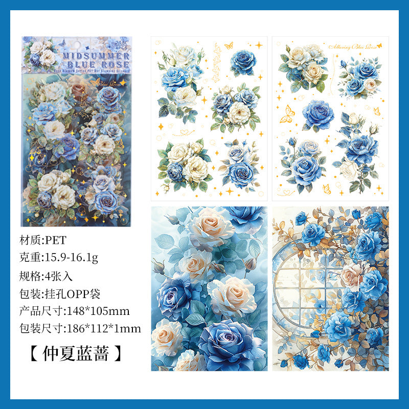 Rose Foil Stickers – PET Waterproof Cut Film, 6 Options - ViktaShop