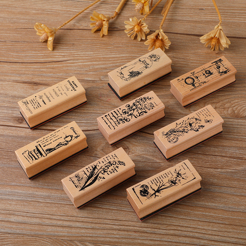 Wooden Stamp – Botanical & Girl Designs, 6 Options - ViktaShop